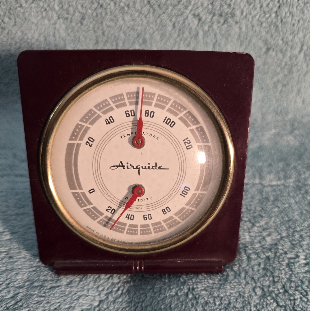 Vintage Airguide Desktop Or Wall Thermometer/Humidity Gauge